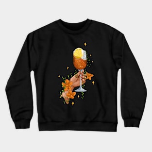 Hand Holding Flower Drink Crewneck Sweatshirt